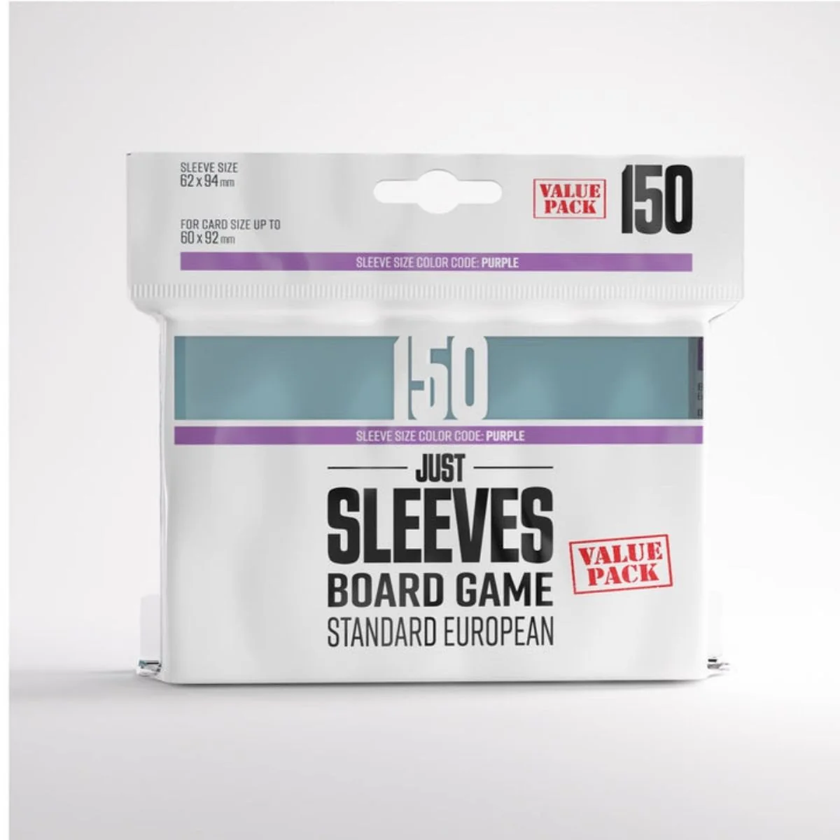 Just Sleeves - 150ct Standard European Board Game Sleeves 62mm x 94mm Value Pack