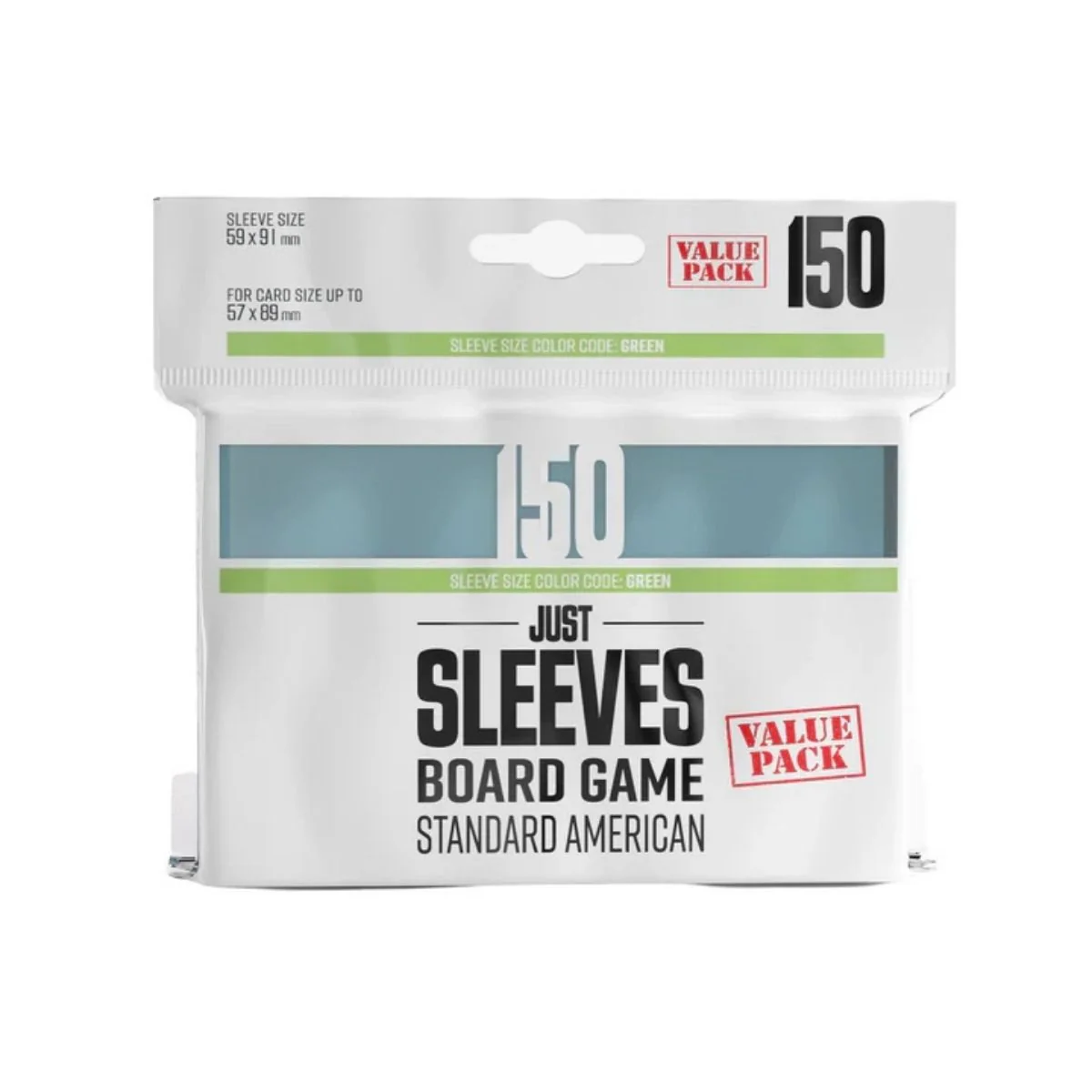 Just Sleeves - 150ct Standard American Board Game Sleeves 59mm x 91mm Value Pack