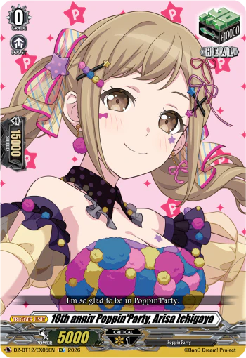10th anniv Poppin'Party, Arisa Ichigaya - DZ-BT12/EX05EN - Extra Rare