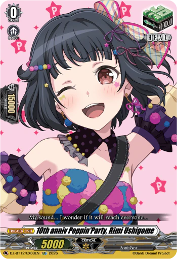 10th anniv Poppin'Party, Rimi Ushigome - DZ-BT12/EX03EN - Extra Rare