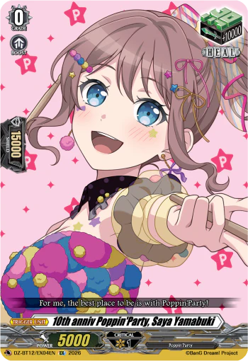 10th anniv Poppin'Party, Saya Yamabuki - DZ-BT12/EX04EN - Extra Rare
