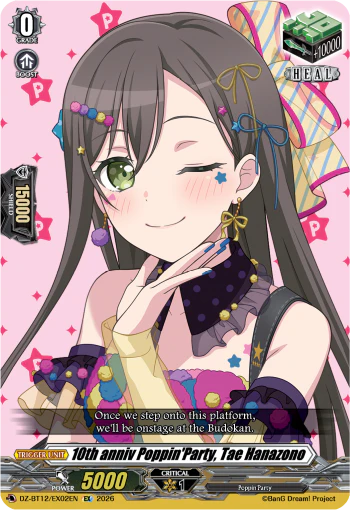 10th anniv Poppin'Party, Tae Hanazono - DZ-BT12/EX02EN - Extra Rare