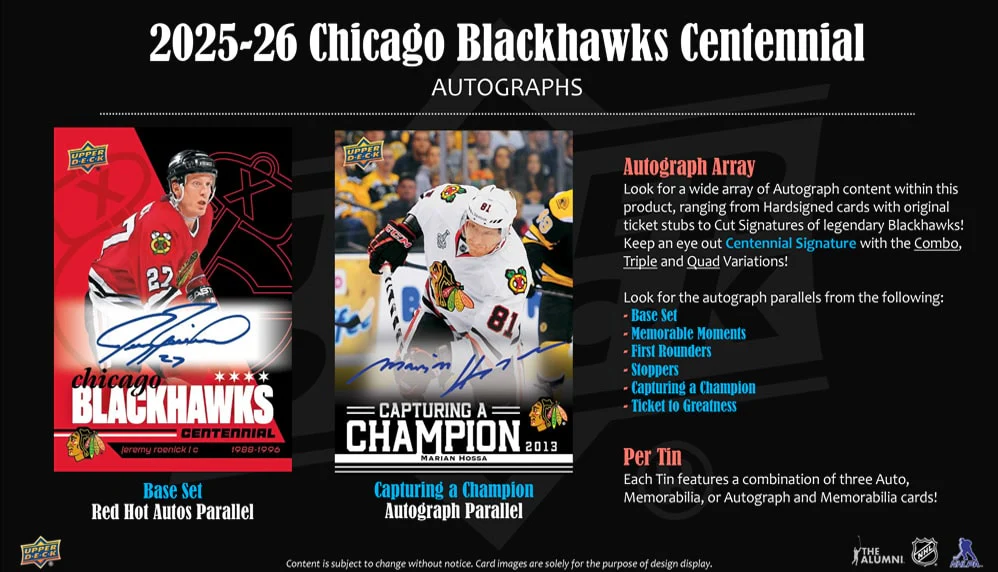 2025-26 Upper Deck Chicago Blackhawks Centennial Hobby Box - Image 5