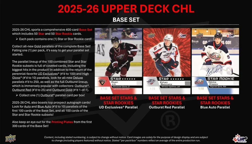 2025-26 Upper Deck CHL Hockey Hobby Box (Pre-Order) - Image 3