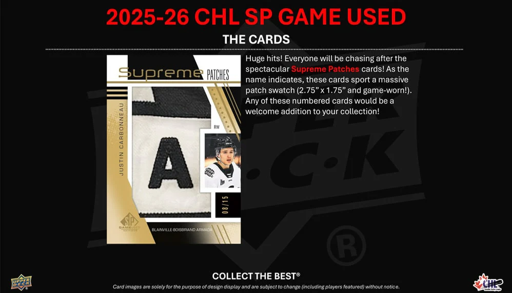 2025-26 Upper Deck CHL SP Game Used Hockey Hobby Box (Pre-Order) - Image 6