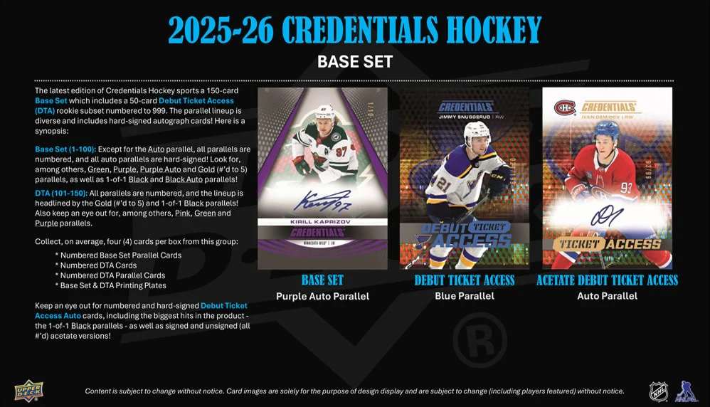 2025-26 Upper Deck Credentials Hockey Hobby Box - Image 5