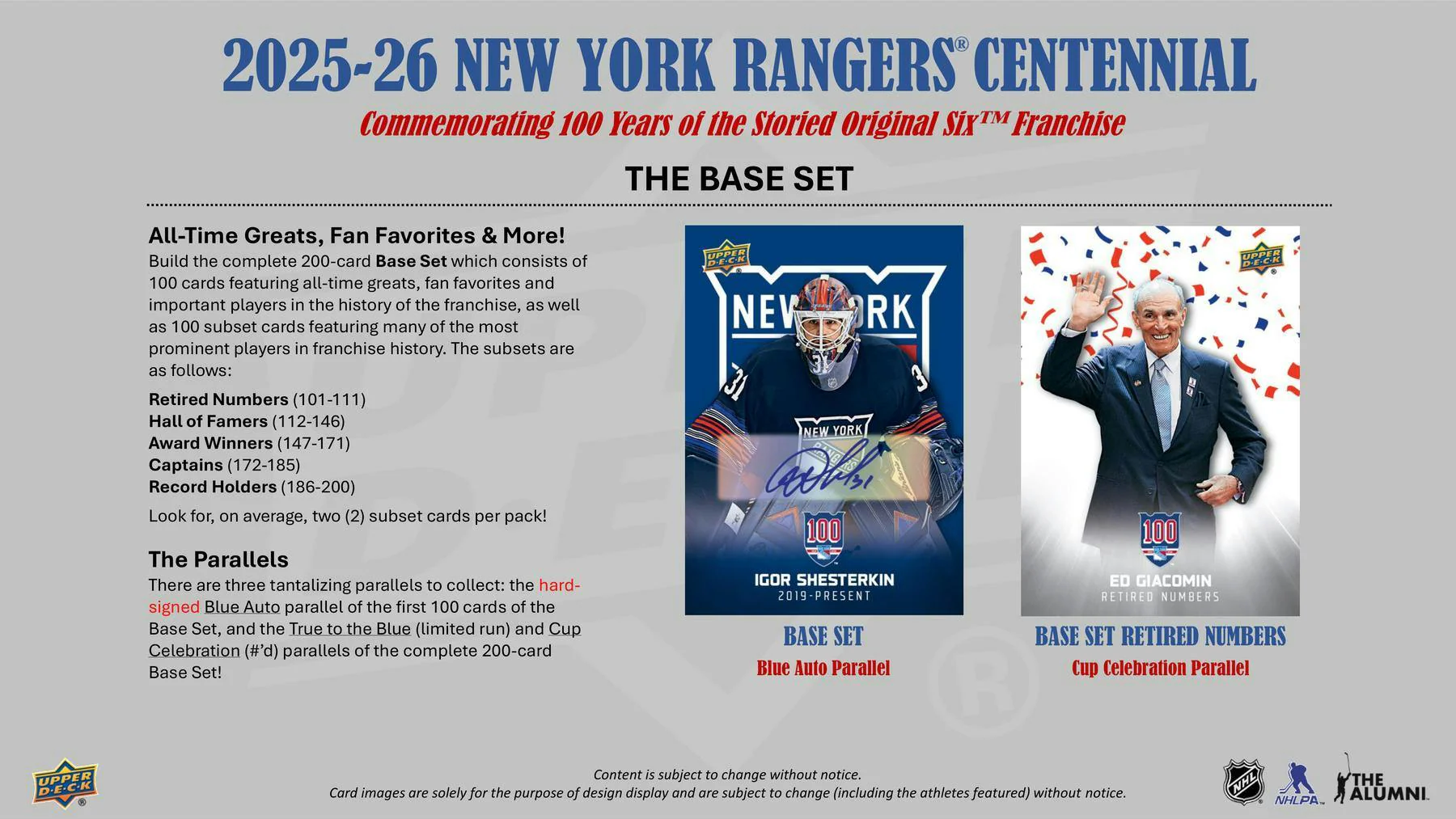 2025-26 Upper Deck New York Rangers Centennial Hobby Box - Image 4