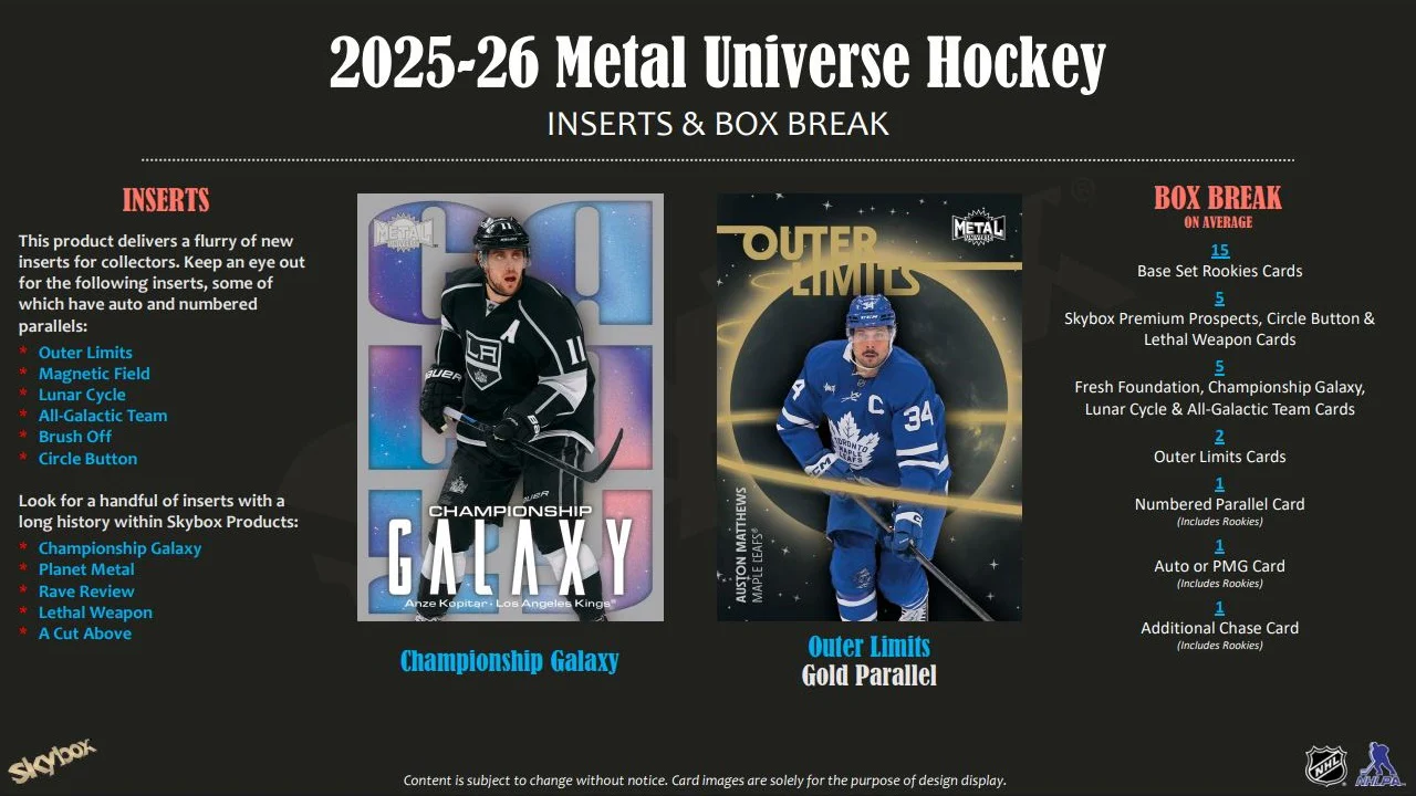 2025-26 Upper Deck Skybox Metal Universe Hockey Hobby Pack - Image 7