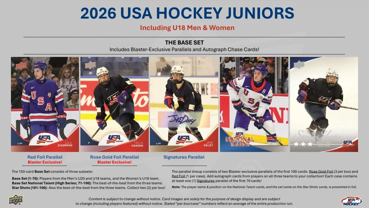2026 Upper Deck Team USA Juniors Hockey Blaster Box (Pre-Order) - Image 3