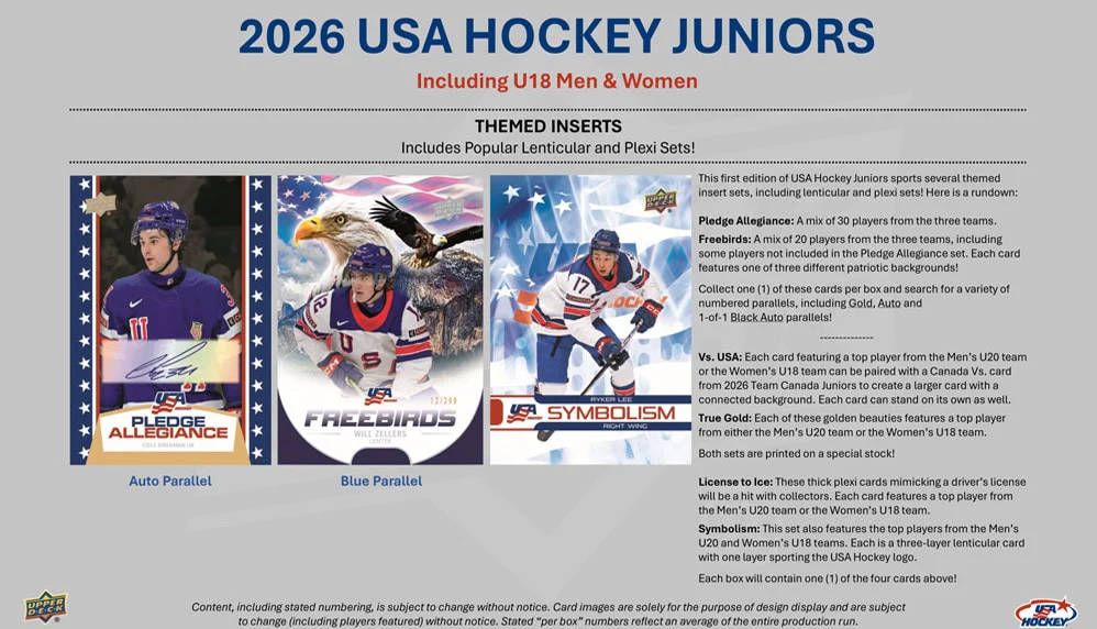 2026 Upper Deck Team USA Juniors Hockey Hobby Box (Pre-Order) - Image 5