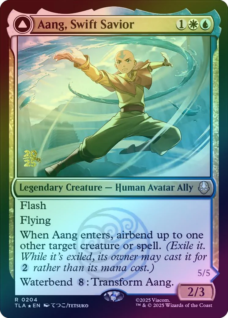 Aang, Swift Savior // Aang and La, Ocean's Fury - Prerelease Promo (Foil) (PTLA)