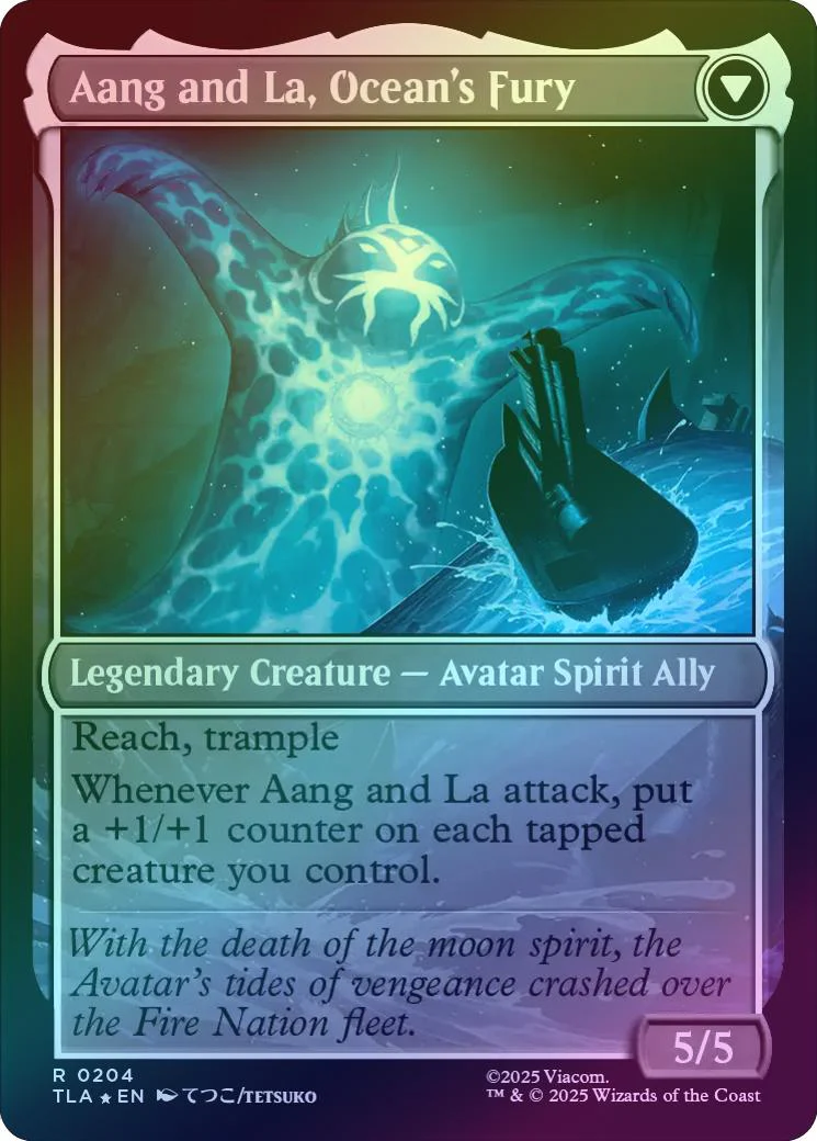 Aang, Swift Savior // Aang and La, Ocean's Fury - Prerelease Promo (Foil) (PTLA) - Image 2