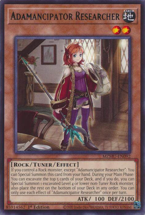 Adamancipator Researcher - MZMU-EN092 - Rare - 1st Edition