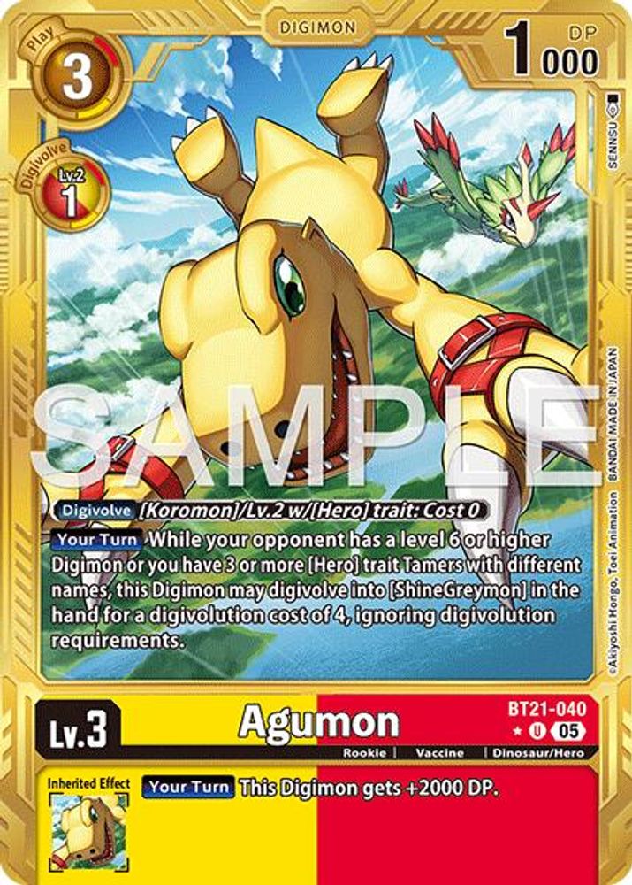 Agumon - BT21-040 (Gold Border) - BT21-040 - Uncommon