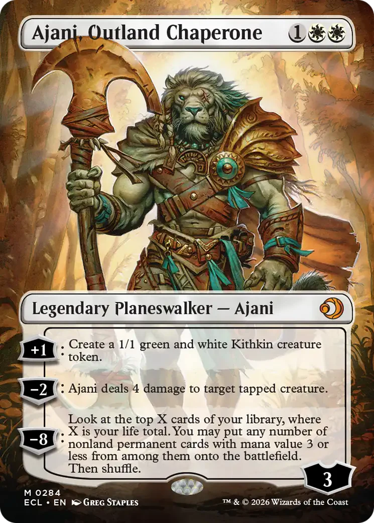 Ajani, Outland Chaperone - Borderless (ECL)