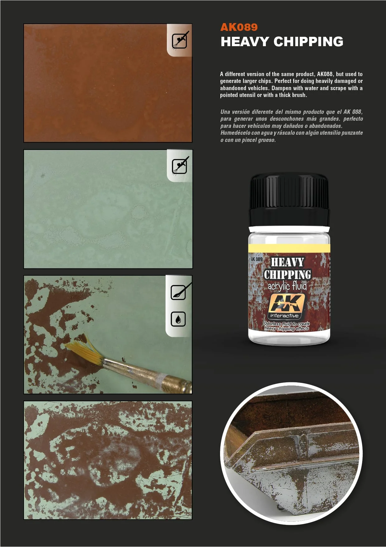 AK Interactive - Effects - Heavy Chipping Acrylic Fluid [AK089] - Image 3