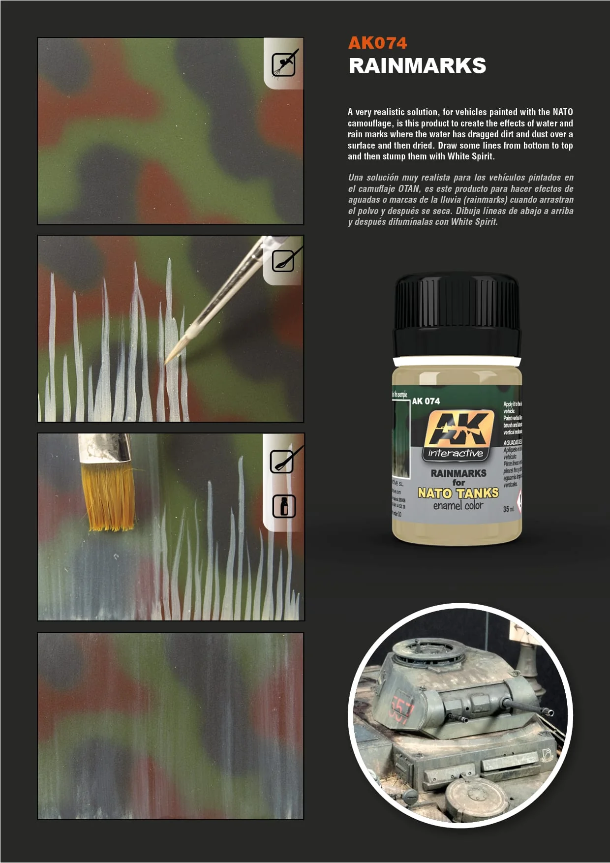 AK Interactive - Effects - Rain Marks for NATO Tanks [AK074] - Image 3