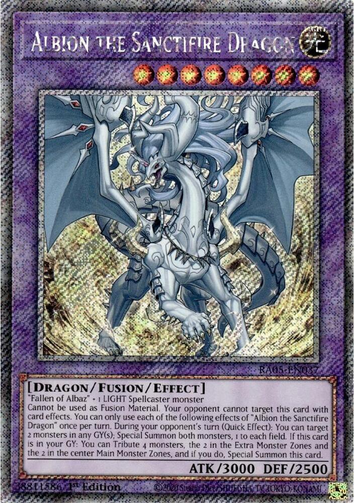 Albion the Sanctifire Dragon (Platinum Secret Rare) - RA05-EN037 - Platinum Secret Rare - 1st Edition
