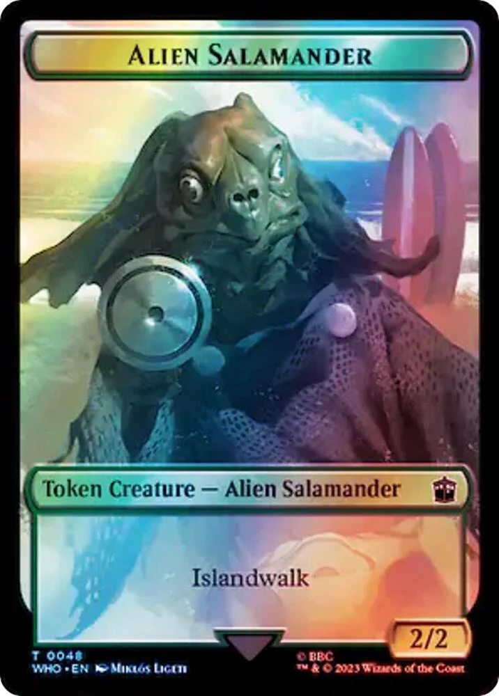 Alien Rhino // Alien Salamander Token (Surge Foil) (TWHO) - Image 2