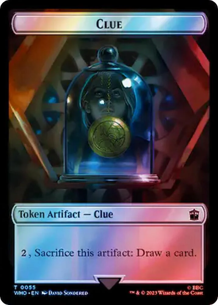 Alien Rhino // Clue (055) Token (Surge Foil) (TWHO) - Image 2