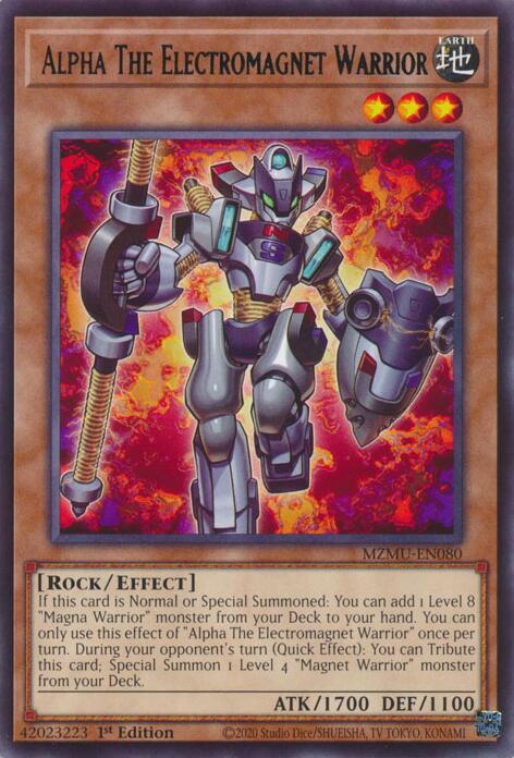 Alpha The Electromagnet Warrior - MZMU-EN080 - Rare - 1st Edition