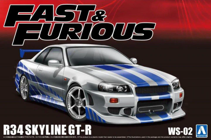 Aoshima - Fast & Furious R34 Nissan Skyline GT-R 1/24