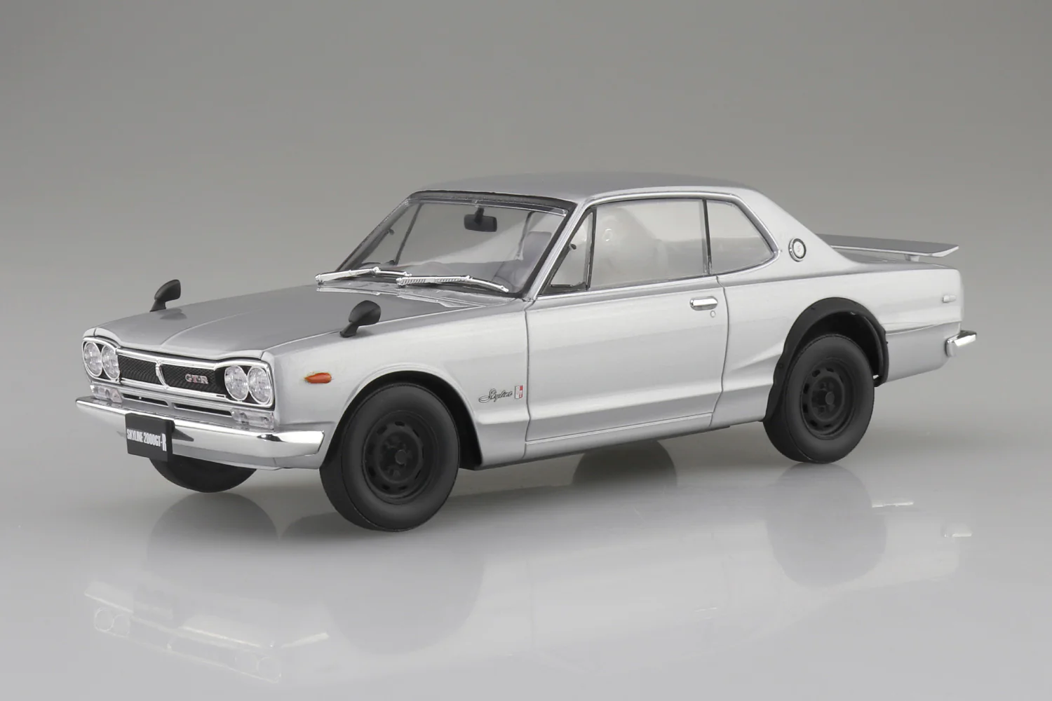 Aoshima - Snap Car - 1970 Nissan KPGC10 Skyline HT 2000GT-R (Silver) 1/24 - Image 2