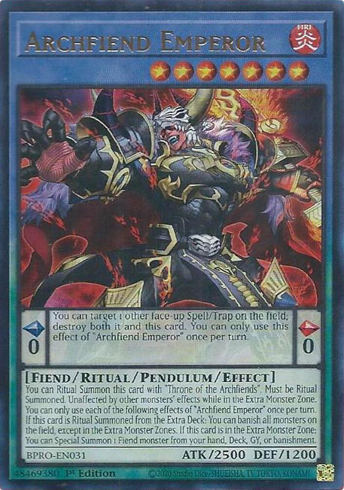 Archfiend Emperor - BPRO-EN031 - Ultra Rare - 1st Edition