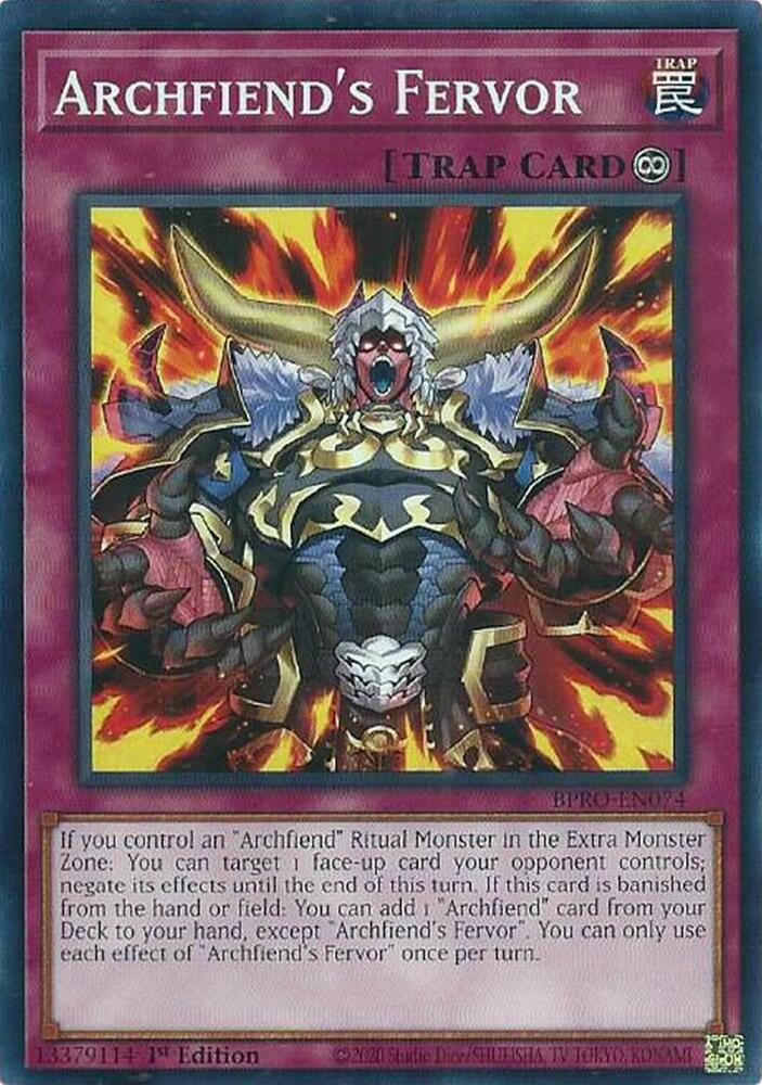 Archfiend's Fervor - BPRO-EN074 - Common - 1st Edition