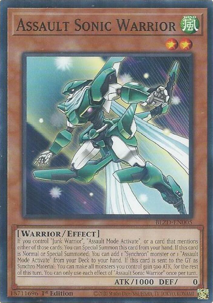 Assault Sonic Warrior - BLZD-EN005 - Common - 1st Edition