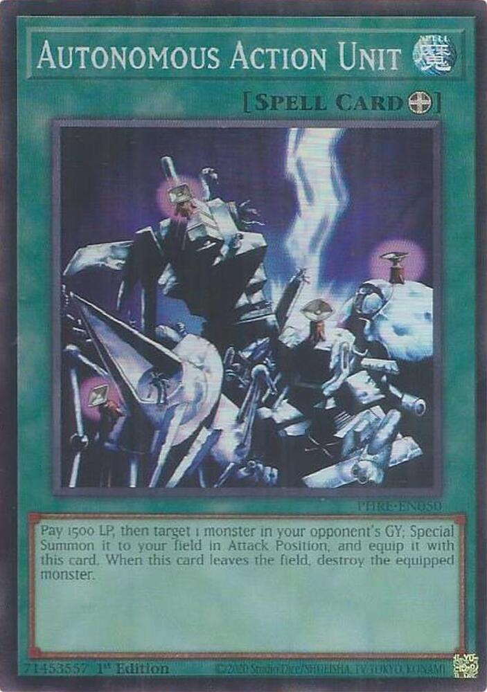 Autonomous Action Unit (Super Rare) - PHRE-EN050 - Super Rare - 1st Edition