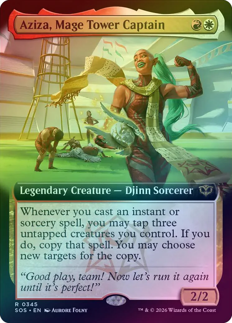 Aziza, Mage Tower Captain - Extended Art (Foil) (SOS)