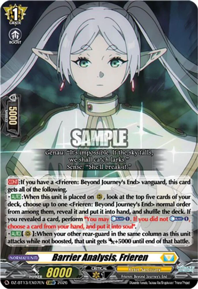 Barrier Analysis, Frieren - DZ-BT13/EX07EN - Extra Triple Rare