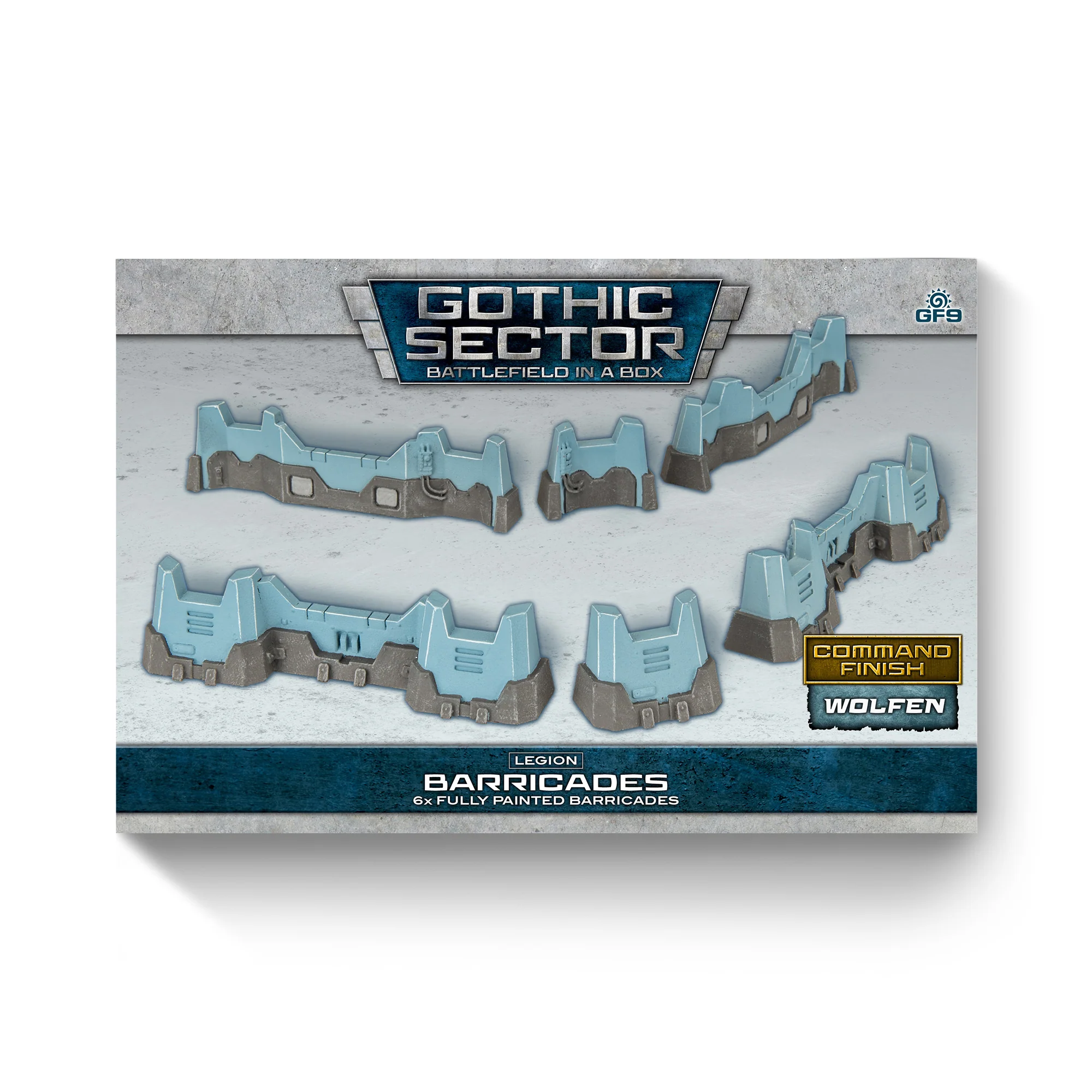 Battlefield in a Box - Gothic Sector Legion Barricades - Wolfen Paint Scheme