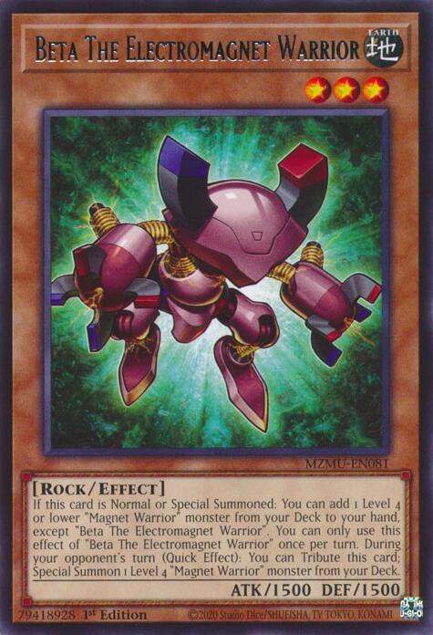 Beta The Electromagnet Warrior - MZMU-EN081 - Rare - 1st Edition