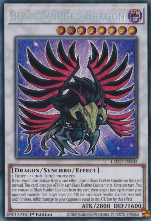 Black-Winged Dragon (L5DD-ENS03) - L5DD-ENS03 - Secret Rare - 1st Edition