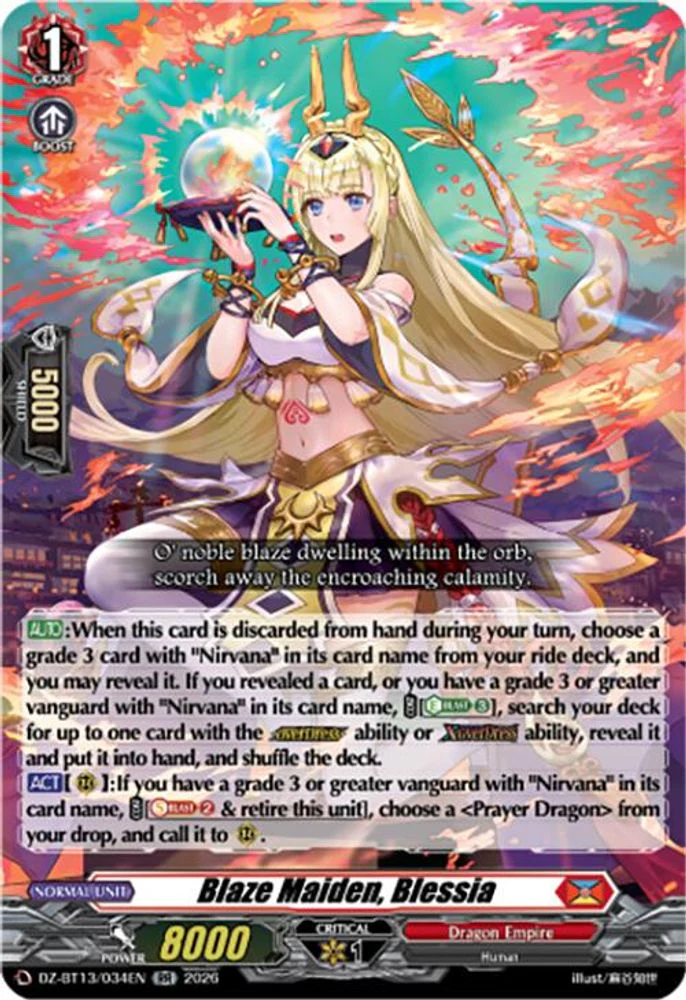Blaze Maiden, Blessia - DZ-BT13/034EN - Double Rare