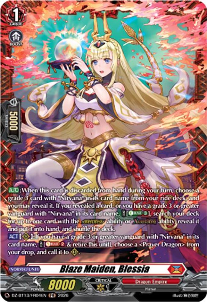 Blaze Maiden, Blessia (FR) - DZ-BT13/FR04EN - Frame Rare