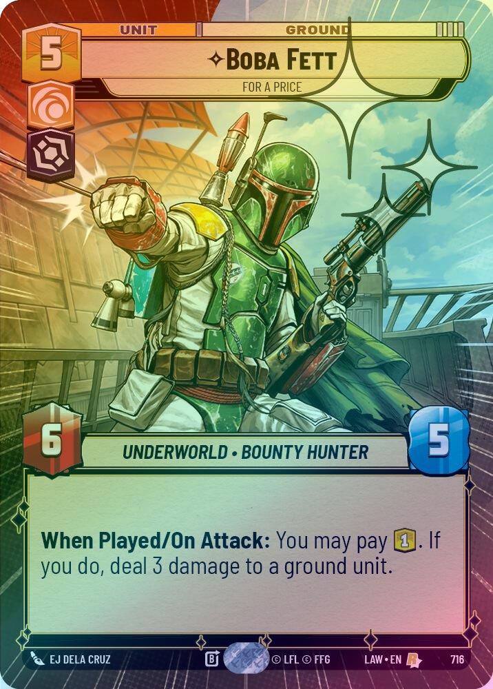 Boba Fett - For a Price (Hyperspace Foil) - 716 - Rare (Foil)
