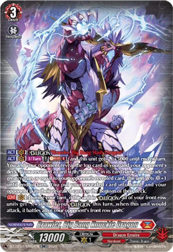 Brawler, Big Bang Knuckle Dragon (SR) - DZ-BT12/SR02EN - Silver Rare