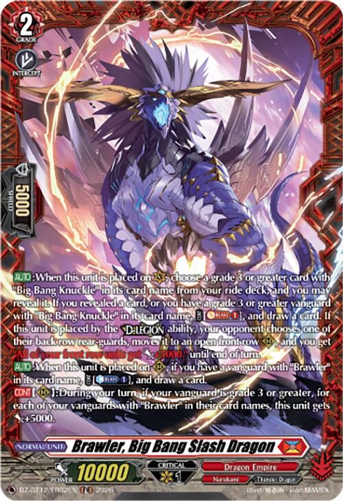 Brawler, Big Bang Slash Dragon (FR) - DZ-BT12/FR02EN - Frame Rare