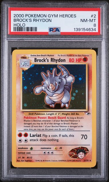 BROCK'S RHYDON (2) - POKEMON GYM HEROES - HOLO - NM-MT 8