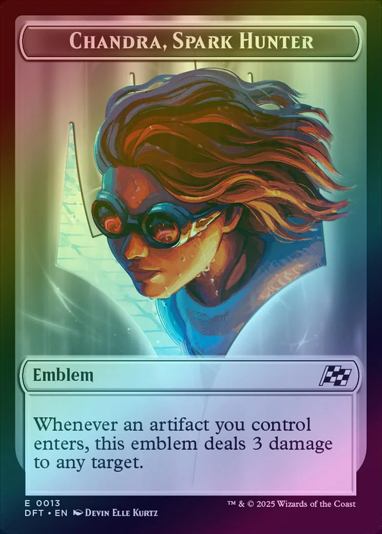 Chandra, Spark Hunter Emblem // Vehicle Token (Foil) (TDFT)