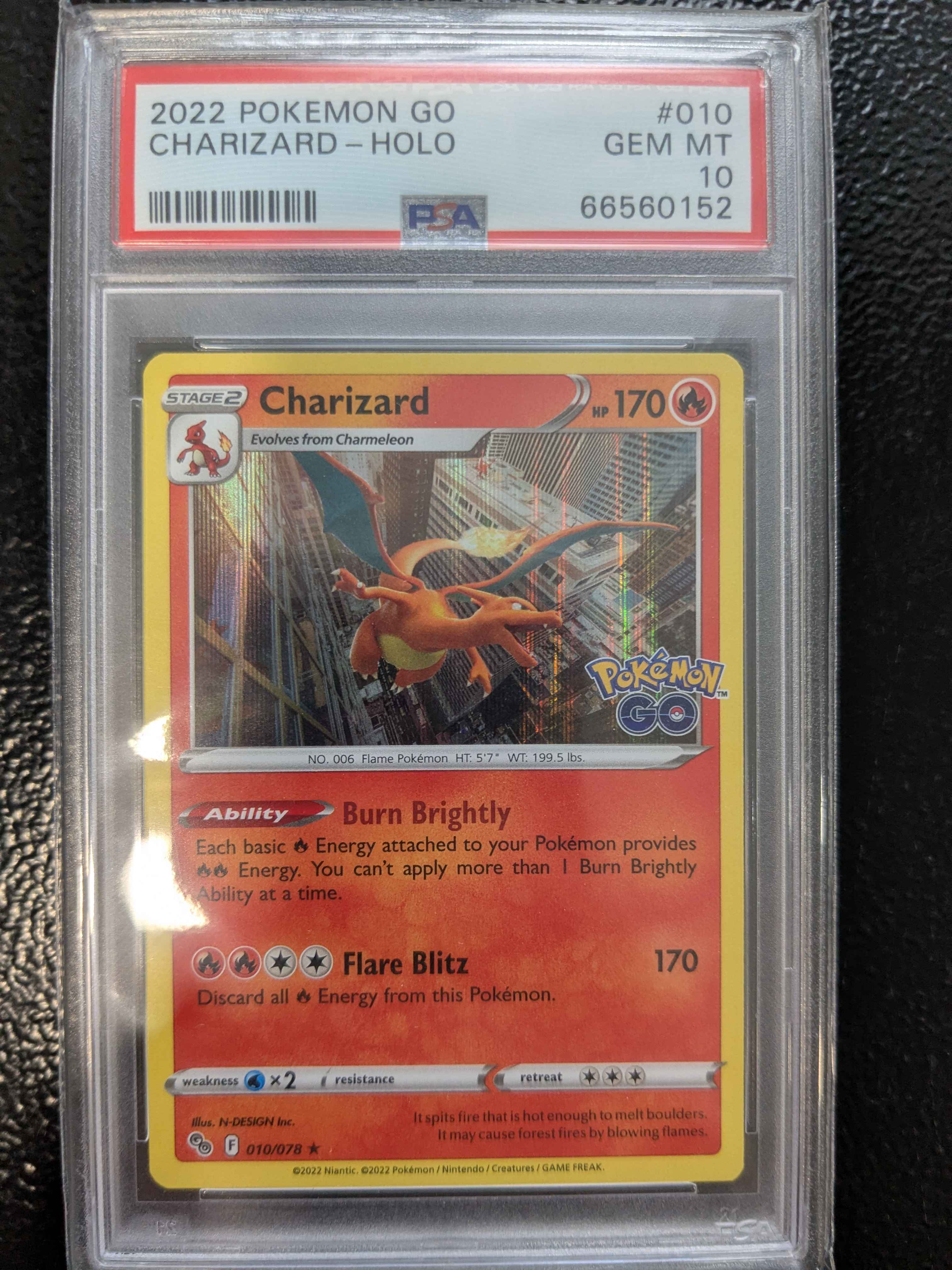 Charizard - Pokemon GO - Holo Rare - PSA GEM MT 10
