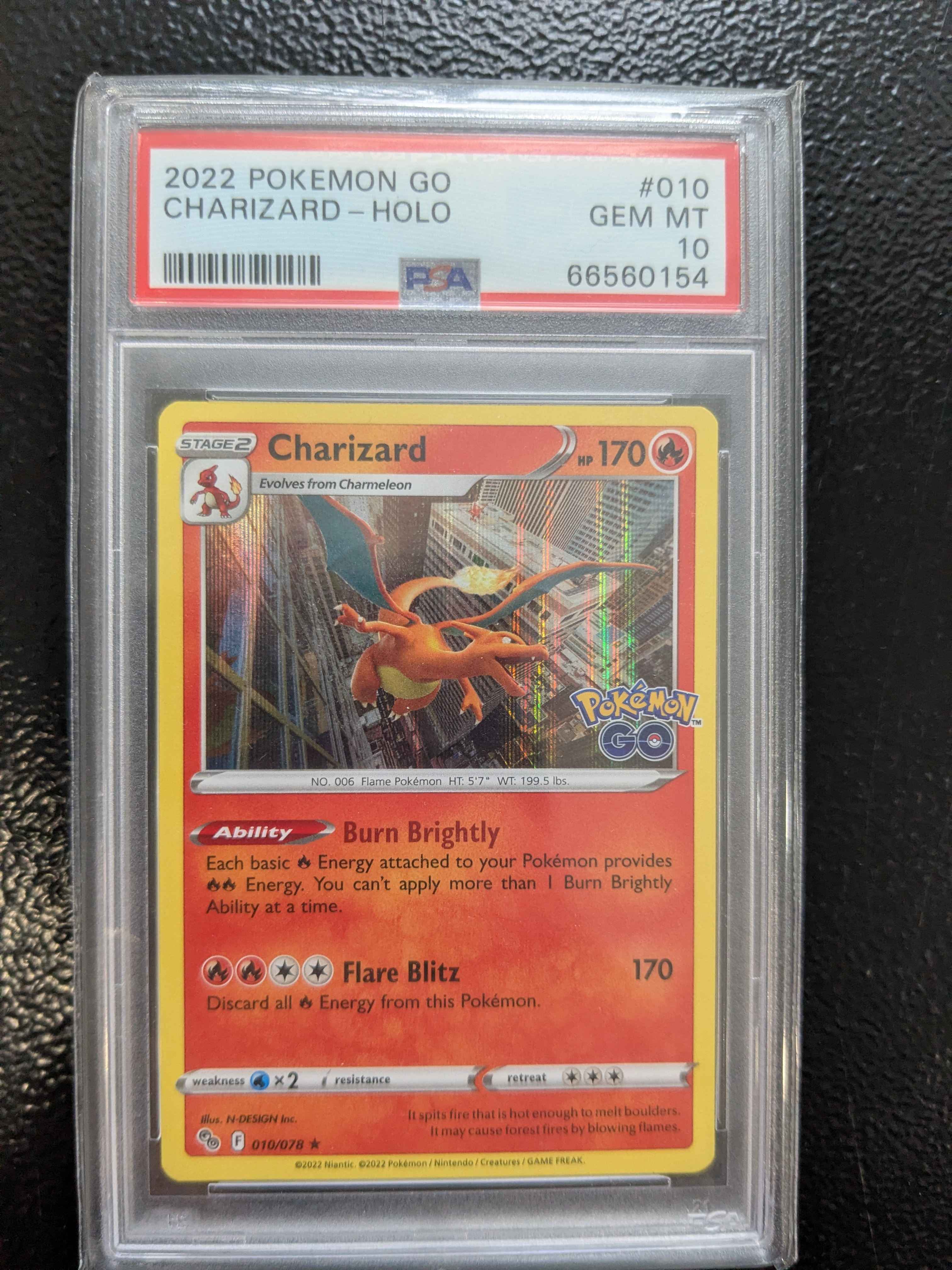 Charizard - Pokemon GO - Holo Rare - PSA GEM MT 10