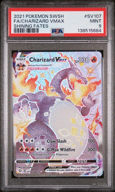 CHARIZARD VMAX (SV107) - Sword & Shield: Shining Fates - SHINY RARE- MINT 9