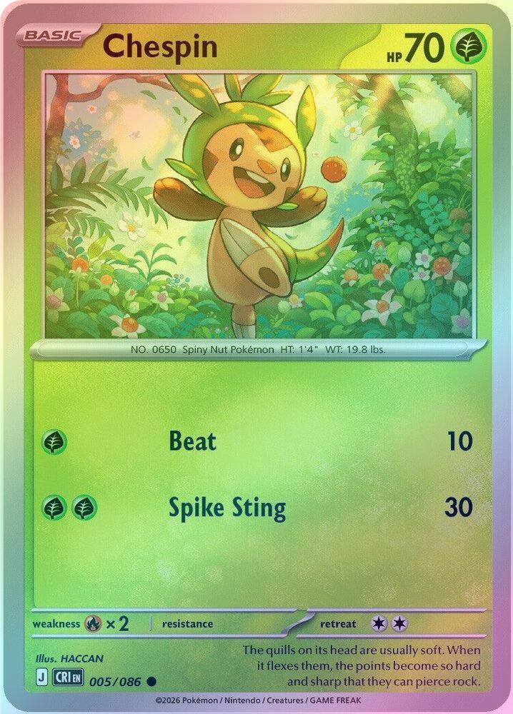 Chespin - 005/086 - Common - Reverse Holo