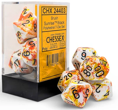 Chessex - 7 Piece - Brush - Sunrise/Black
