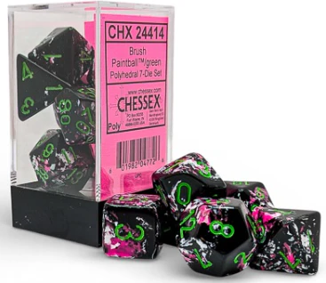 Chessex - 7 Piece - Brush - Paintball/Green