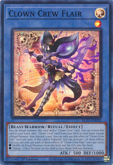 Clown Crew Flair - BLZD-EN029 - Super Rare - 1st Edition